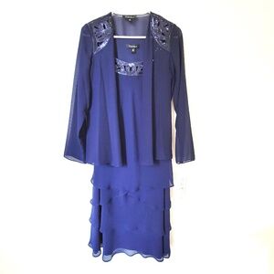 SL Fashions Sequined 2 Piece Dress Size 10P